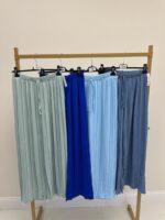 Pantalon Fluide Plissé Grande Taille Taille Élastiquée – Image 3