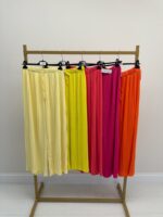 Pantalon Fluide Plissé Grande Taille Taille Élastiquée – Image 2