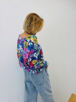 Pull Maille Fluide À Col V Imprimé Floral Multicolore Intense – Image 3