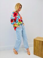 Pull Maille Fluide À Imprimé Floral Multicolore Éclatant – Image 3