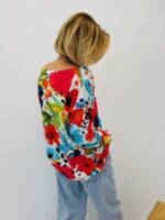 Pull Maille Fluide À Imprimé Floral Multicolore Éclatant – Image 2