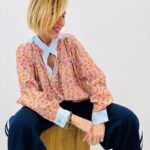 Blouse Liberty En Coton Col Contrasté Raffiné