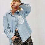 Chemise Denim À Détail Dentelle Esprit Casual Chic