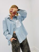 Chemise Denim À Détail Dentelle Esprit Casual Chic