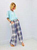 Pantalon Large À Carreaux Multicolores Esprit Chic Moderne – Image 3