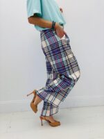 Pantalon Large À Carreaux Multicolores Esprit Chic Moderne – Image 2