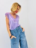 T-Shirt Satiné À Dentelle Élégante – Image 4