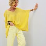 Pull Oversize À Fil Lurex Et Manches 3/4