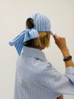 Casquette Rayée Élégante Avec Nœud Arrière – Image 3