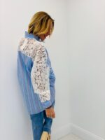 Chemise Longue Rayée Avec Détails Dentelle – Image 4