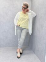 Jean Denim Stretch Gris Boutons Bijoux – Image 2