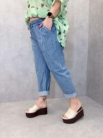 Pantalon Jean Rayé Grande Taille – Coupe Confort & Style Casual Moderne – Image 2