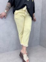 Pantalon Large Denim Fluide – Ceinture Foulard