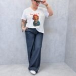 T-Shirt Imprimé "Dogue" Esprit Mode – Grande Taille