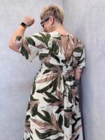 Robe Longue Imprimé Feuillage Élégant – Grande Taille – Image 4