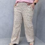 Pantalon Grande Taille Imprimé Fleuri – Coupe Fluide & Détails Boutonnés