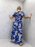 Robe Longue Grande Taille Imprimé Floral Élégant – Image 4