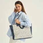Sac Cabas Imprimé Fleuri Bleu Et Écru Esprit Bohème Chic