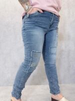 Jean Denim Stretch Patchwork Brodé – Image 4