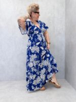 Robe Longue Grande Taille Imprimé Floral Élégant – Image 5