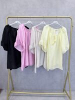 Tunique Fluide À Col Froncé Grande Taille – Image 2