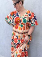 Robe Longue Grande Taille Imprimé Floral Multicolore – Image 3