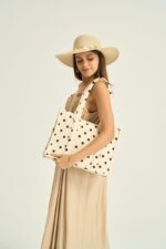 Sac Cabas En Coton Matelassé À Pois Esprit Riviera