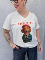 T-Shirt Imprimé "Dogue" Esprit Mode – Grande Taille – Image 2