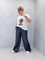 T-Shirt Imprimé "Dogue Chic" Avec Foulard – Grande Taille