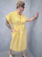 Robe Longue Vichy Fluide – Coupe Ample Grande Taille – Image 3