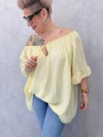 Tunique Fluide À Col Froncé Grande Taille