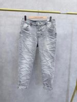 Jean Denim Stretch Gris Boutons Bijoux – Image 4