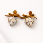 Boucles d'oreilles cœur marbré