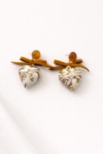 Boucles d'oreilles cœur marbré