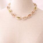 Collier perles doré