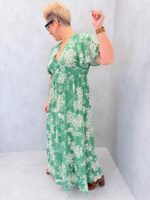 Robe Longue Fleurie Verte – Image 2