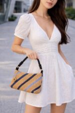 Petit sac à main effet paille