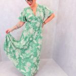 Robe Longue Fleurie Verte