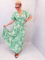 Robe Longue Fleurie Verte