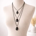 Sautoir à Gouttes Noires