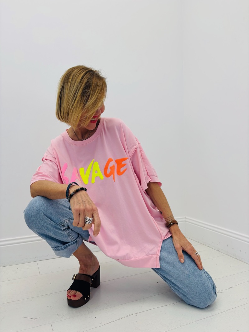 IMG_0063 T-shirt oversize imprimé Savage – Image 1