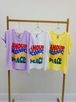 T-shirt Col V Amour Iconic Smile Peace – Image 2