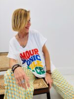 T-shirt Col V Amour Iconic Smile Peace