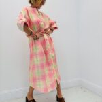 Robe à carreaux en coton