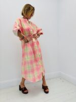 Robe à carreaux en coton