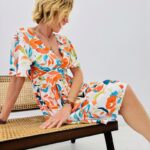 Robe fleurie fil lurex