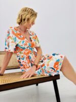 Robe fleurie fil lurex