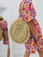 Sac Rond en Paille Fil Lurex – Image 2