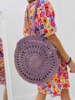 Sac Rond en Paille Fil Lurex – Image 7