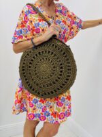 Sac Rond en Paille Fil Lurex – Image 4